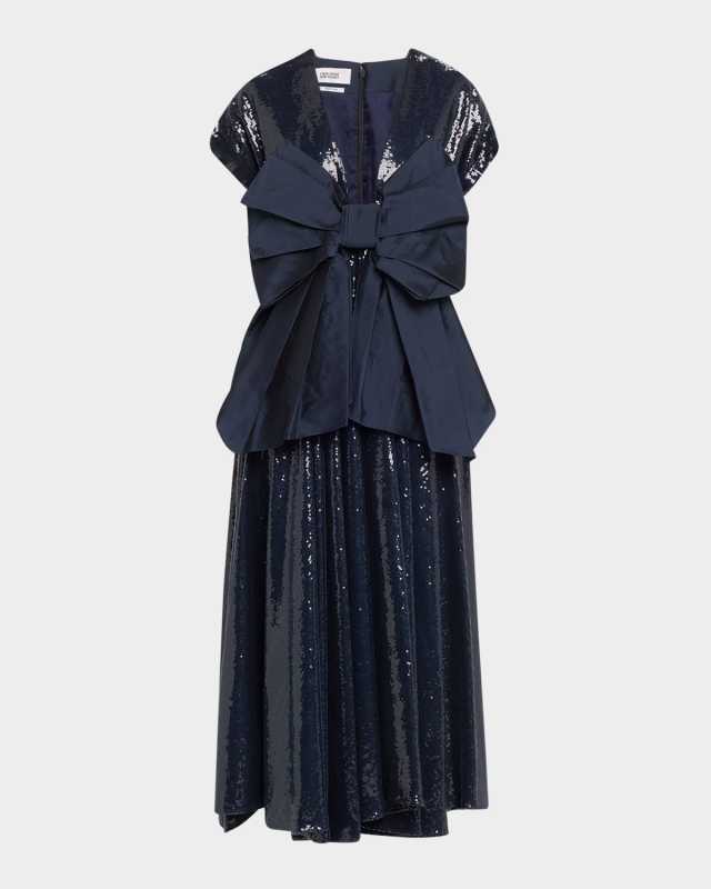 Sequined Crushed Bow Dress